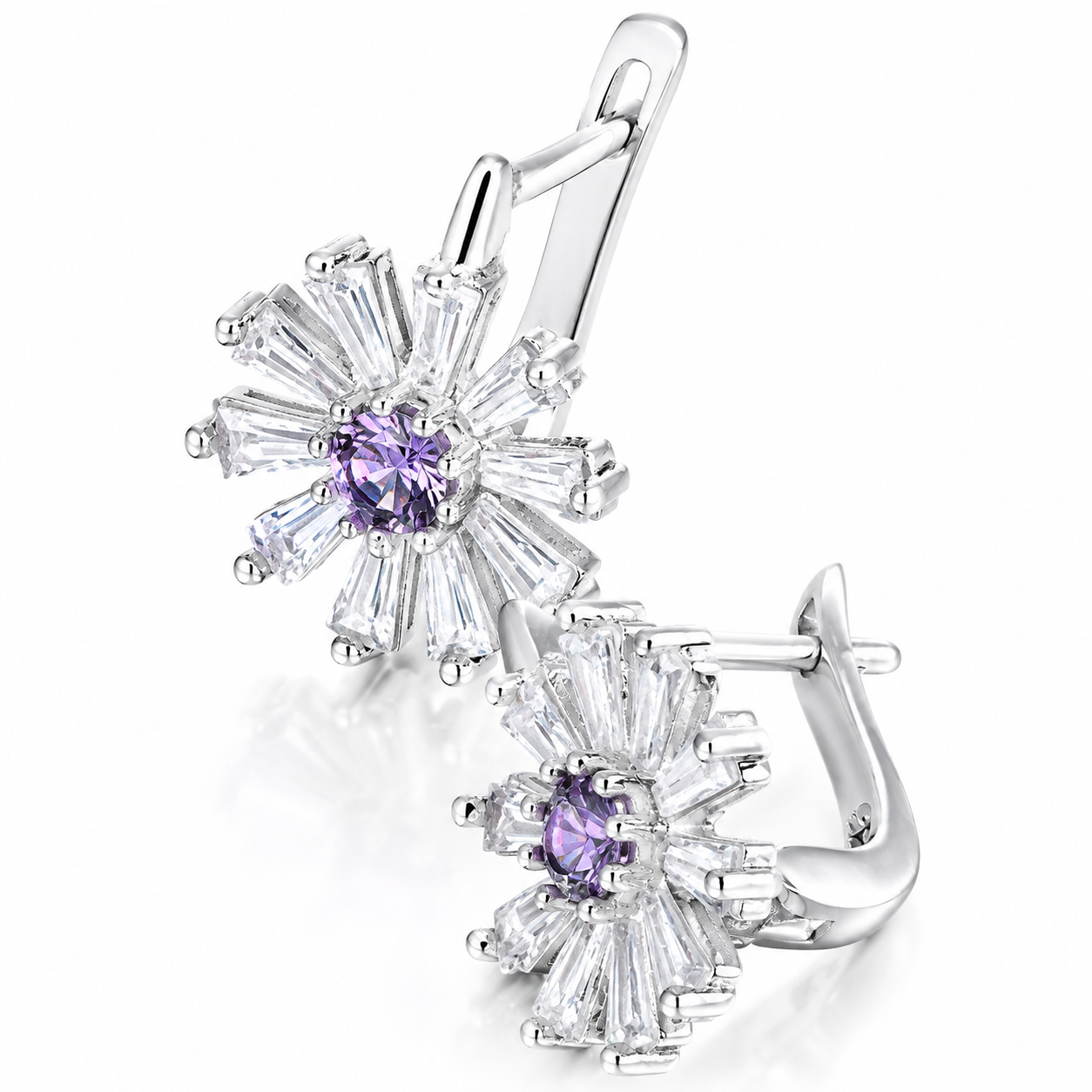 Cercei din Argint 925 „Floarea Domniței Amethyst” CD514