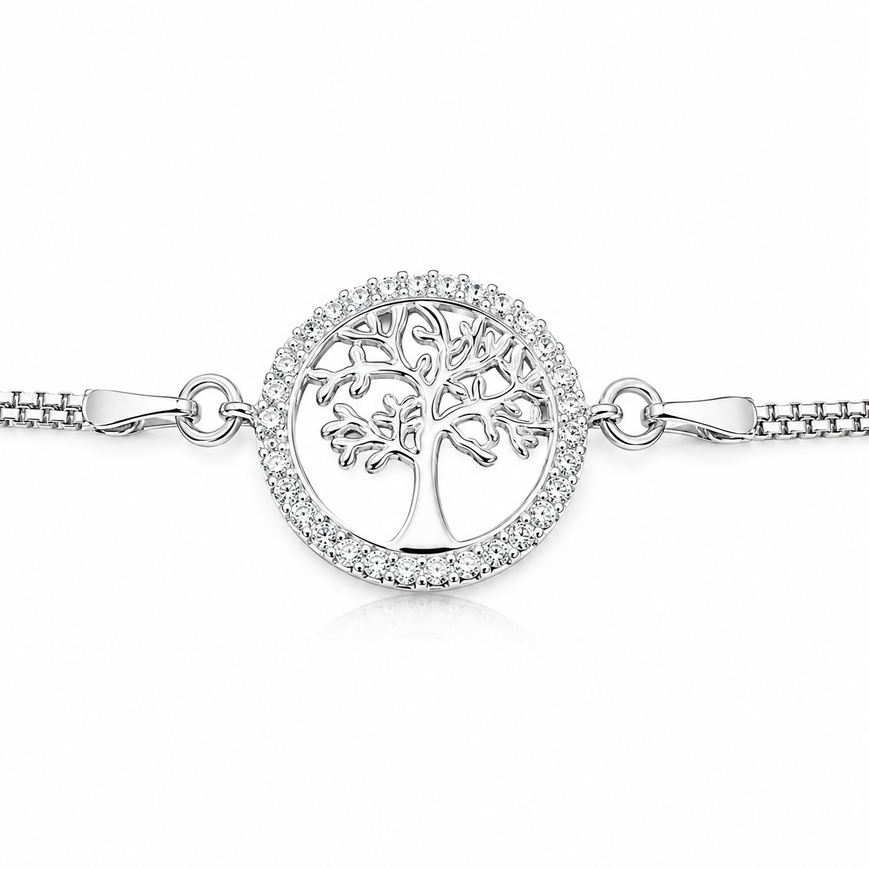 Brățară din Argint 925 „Arborele Vieții” cu Zirconii – Reglabilă 14+4 cm, 3,70 g BD459