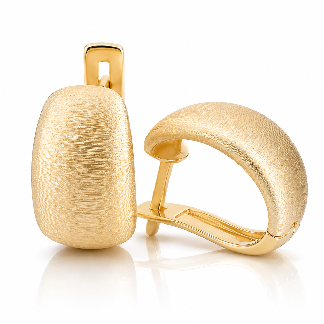 Cercei din Argint 925 Placat cu Aur „Aurul Domniței” – Cercei Eleganți Satinati Premium CD359 G
