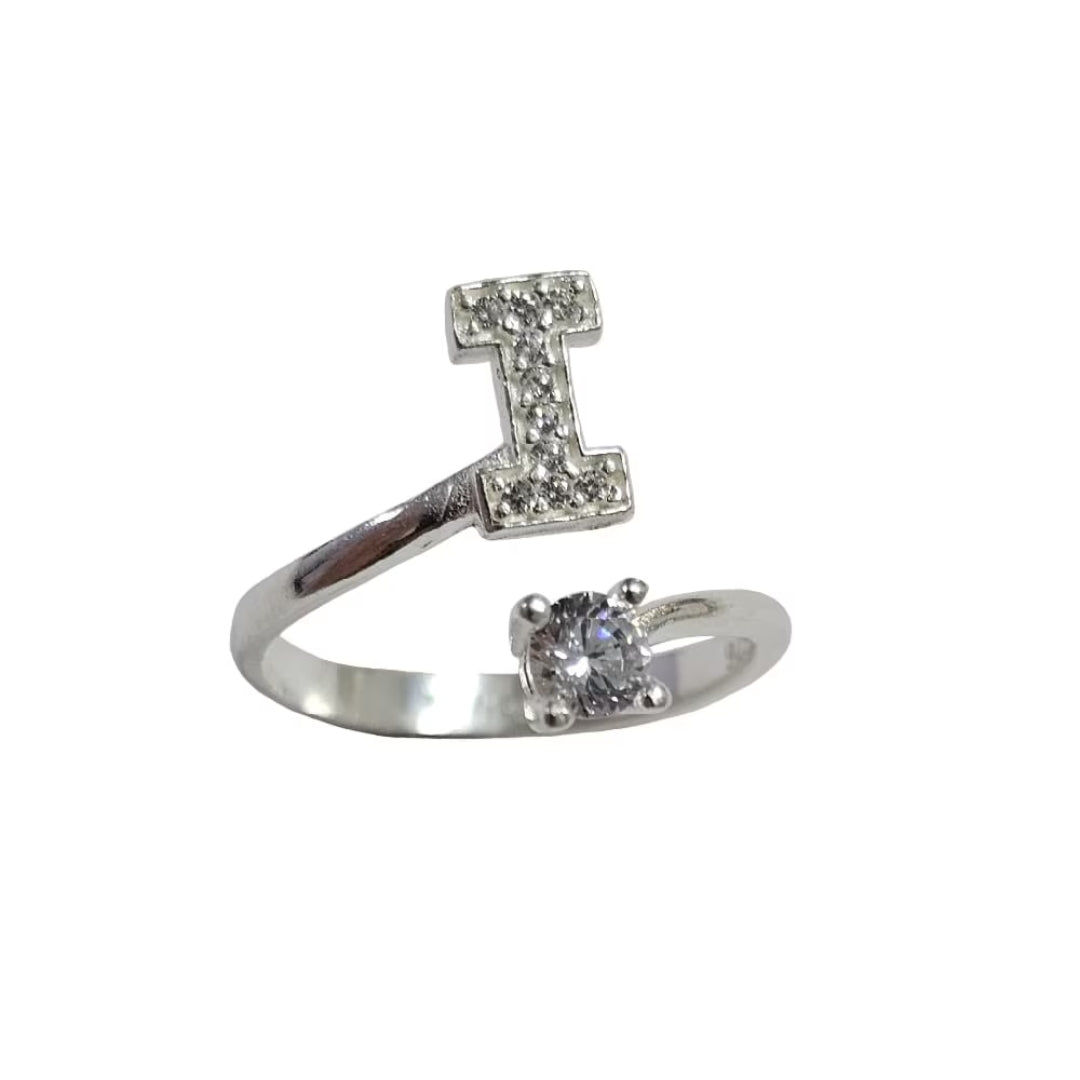 Inel reglabil argint 925 litera I