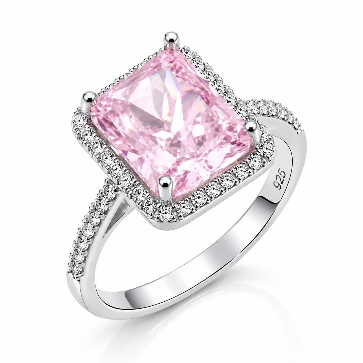 Inel din Argint 925 „Rozalia Imperială” – Piatră Roz 10x8 mm, Eleganță Regală și Strălucire Eternă. id557