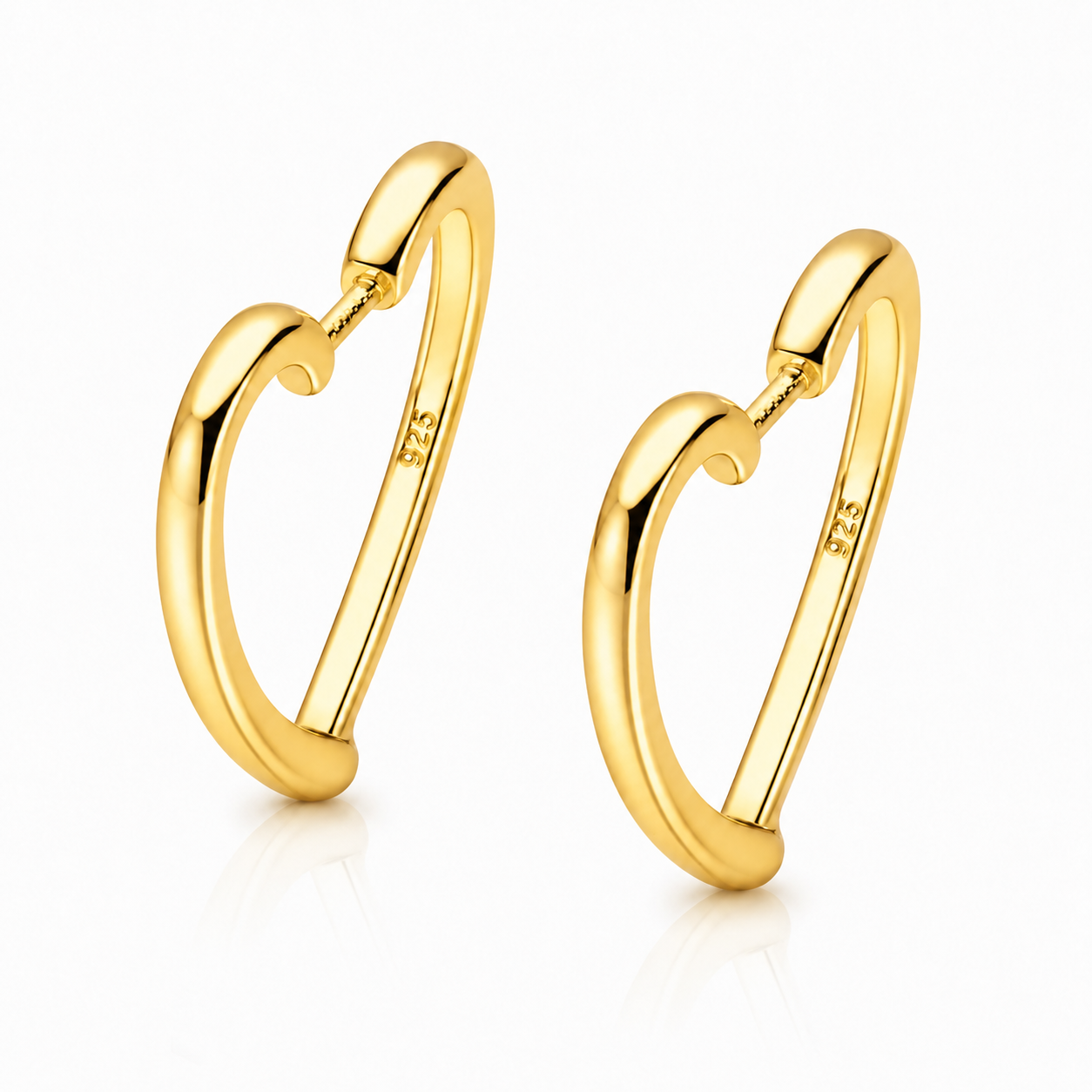 Cercei Rotunzi din Argint 925 Placați cu Aur 14K – Eleganță Minimalistă și Design Modern 2x2 CM. CD591