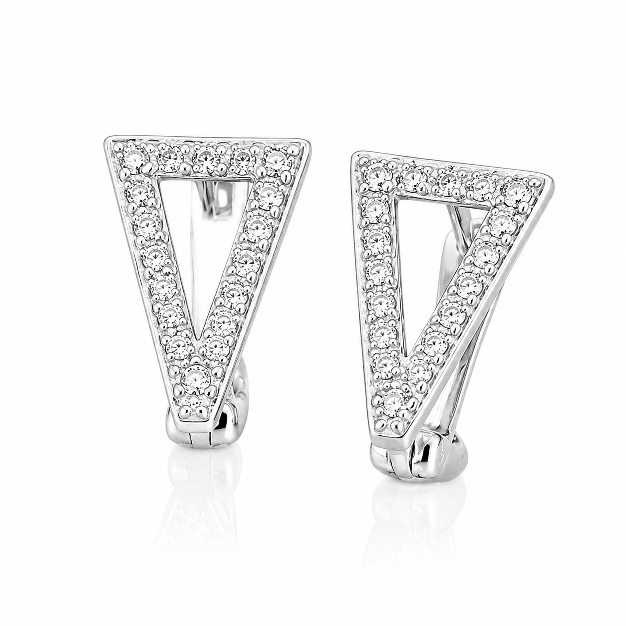 Cercei „Taina Luminii” din Argint 925 cu Zirconii – Eleganță Geometrică și Strălucire Atemporală. CD613