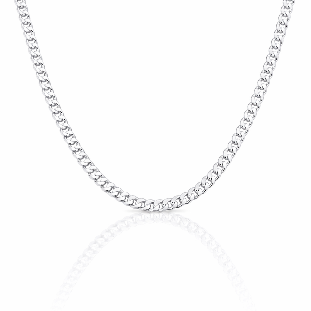 Lanț Argint 925 Bărbați 55 cm – Model Clasic Tip Curb, Lățime 2 mm. LB48-55