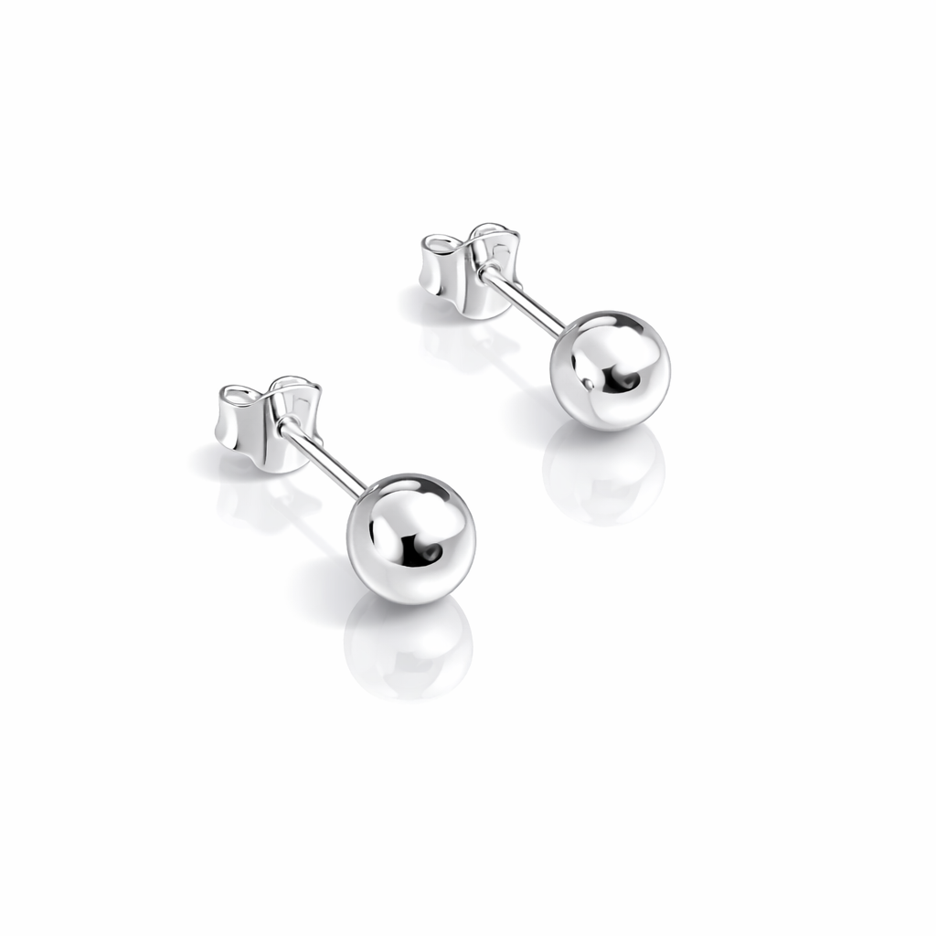 Cercei Biluță din Argint 925, 7 mm, Lucioși, Închidere Tip Șurub – Eleganță Minimalistă Premium. CD306