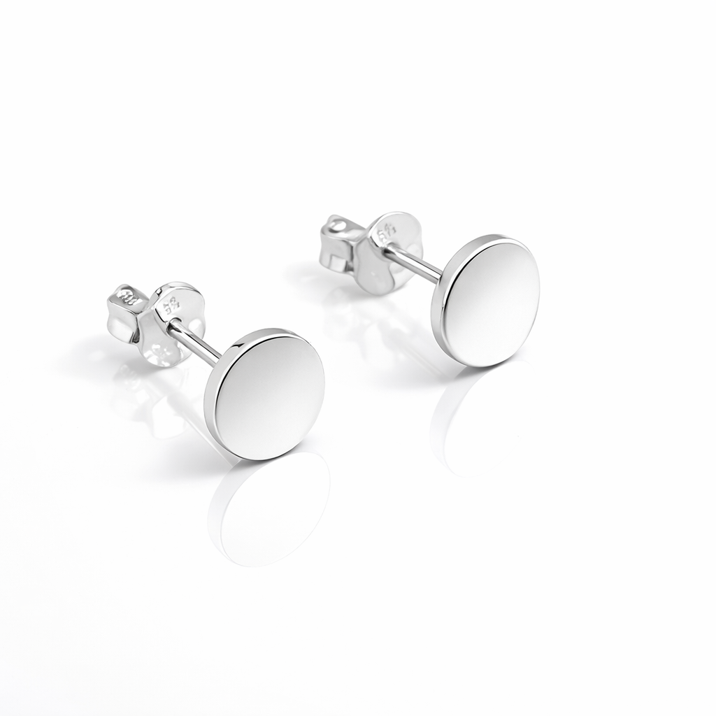 Cercei Bănuț 7 mm din Argint 925 – Prindere Șurub, Design Minimalist Elegant, Cadou Premium. CD247