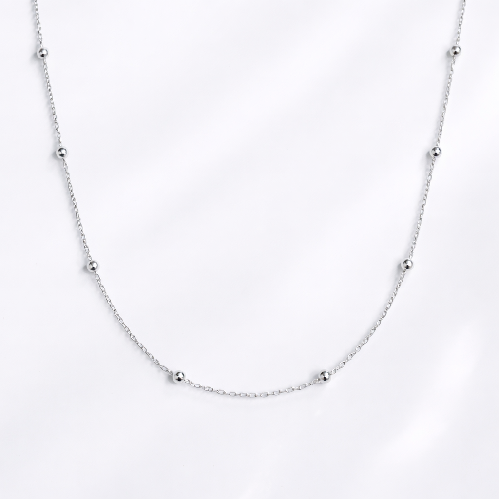 Lanț Argint 925 „Celestia Glow” cu Biluțe 2.5 mm – Colier Fin 45 cm. LD90-45