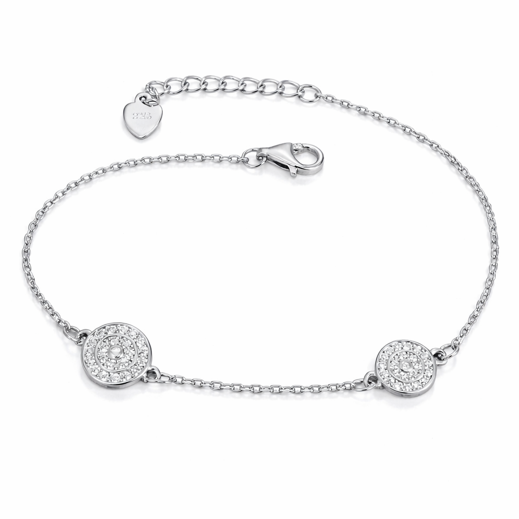 Brățară Argint 925 „Duo Lumina Circulis” – Eleganță Fină cu Bănuți Strălucitori. BD400