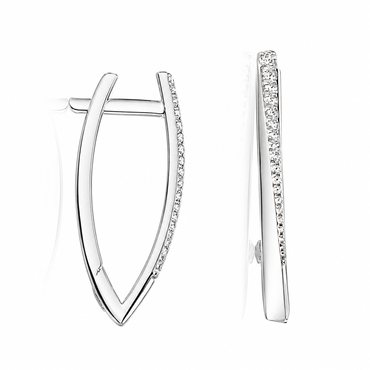 Cercei din Argint 925 „Lumina Doamnei” – Eleganță Fină cu Zirconii Strălucitoare, 2.8 cm. CD610