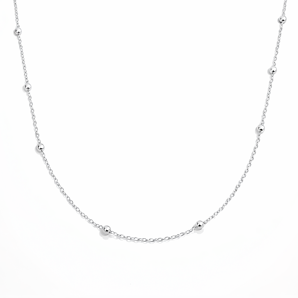 Lanț Argint 925 „Celestia Glow” cu Biluțe 2.5 mm – Colier Fin 45 cm. LD90-45