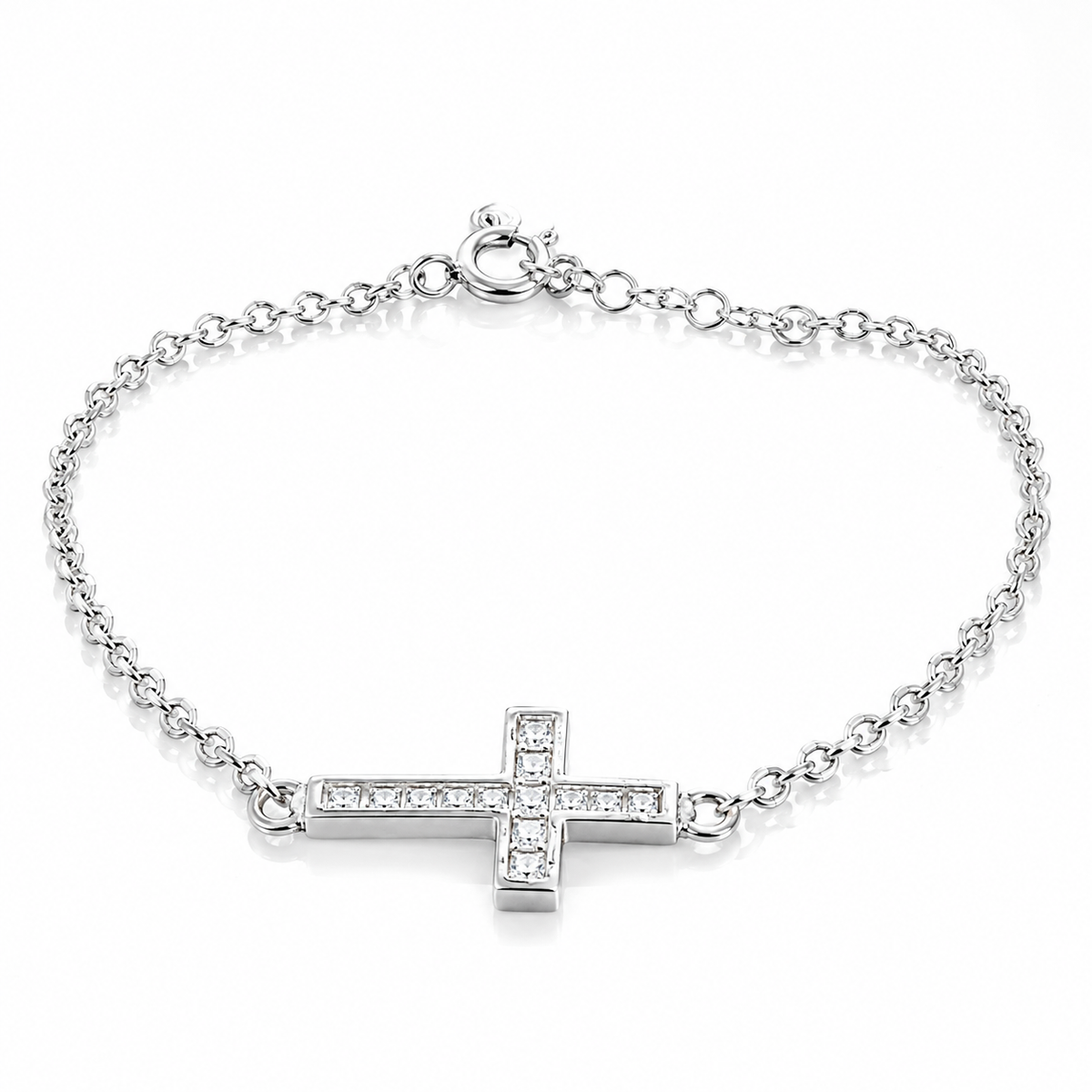 Brățară din Argint 925 „Crucea Speranței” cu Zirconii – 16 + 3 cm BD465