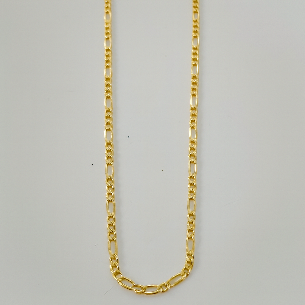 Lanț din Argint 925 Figaro Aurum , Placat cu Aur , 60 cm. LB51-60