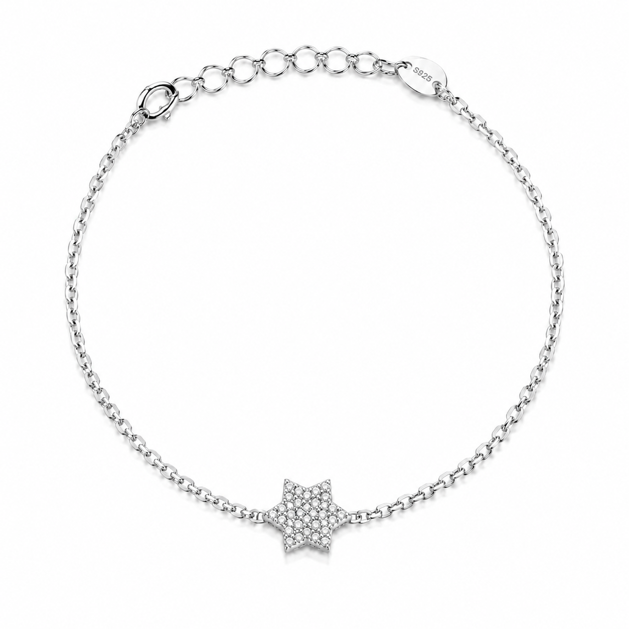 Brățară din Argint 925 „Steaua Speranței” cu Zirconii – 13 + 3 cm BD455