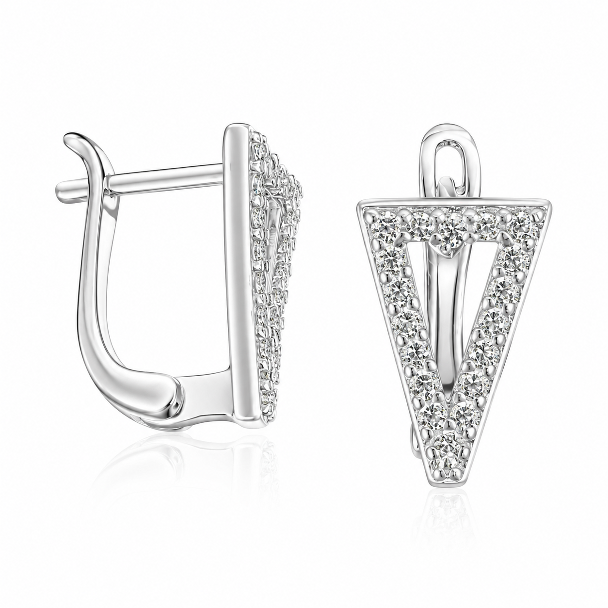 Cercei „Taina Luminii” din Argint 925 cu Zirconii – Eleganță Geometrică și Strălucire Atemporală. CD613