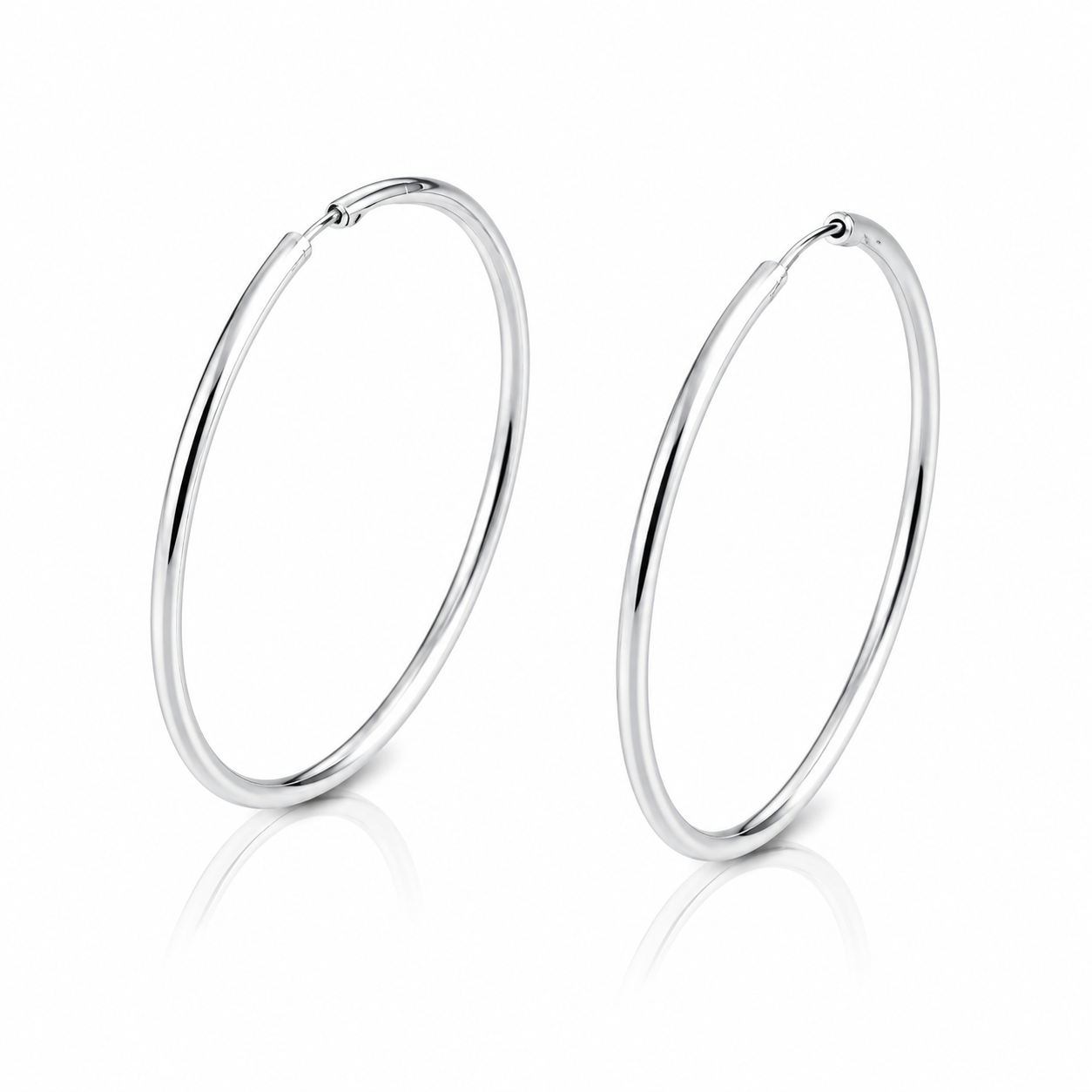Cercei Creole „Armonia Cercului” din Argint 925 – Diametru 3.3 cm, Design Clasic Minimalist, Ușori și Eleganți. CD614