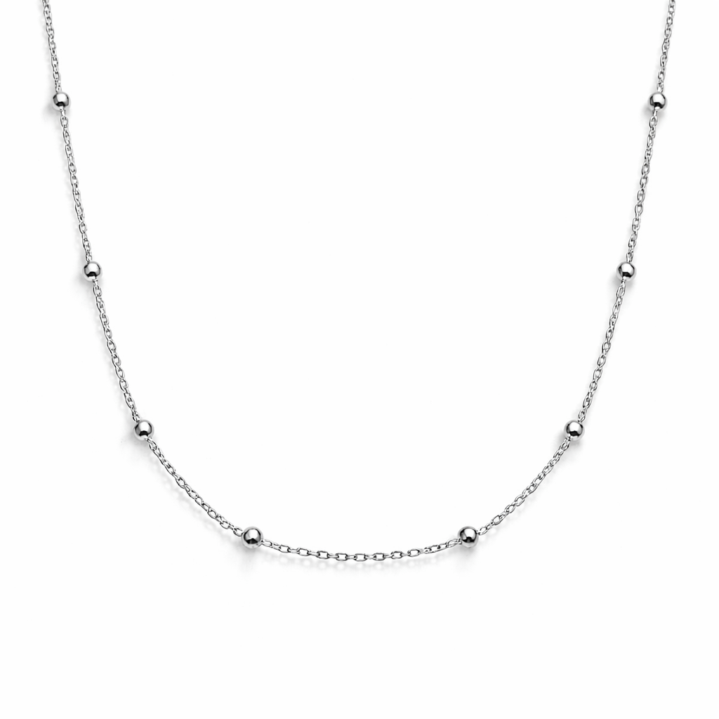 Lanț Argint 925 „Celestia Glow” cu Biluțe 2.5 mm – Colier Fin 55 cm. LD90-55