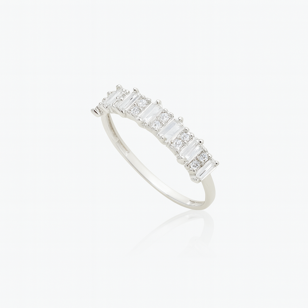 Inel Elegant din Argint 925 cu Pietre Baguette, Bijuterie Fină. ID