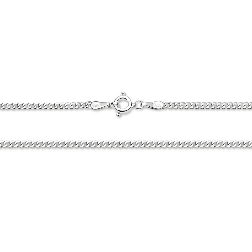 Lanț Argint 925 Bărbați 55 cm – Model Clasic Tip Curb, Lățime 2 mm. LB48-55