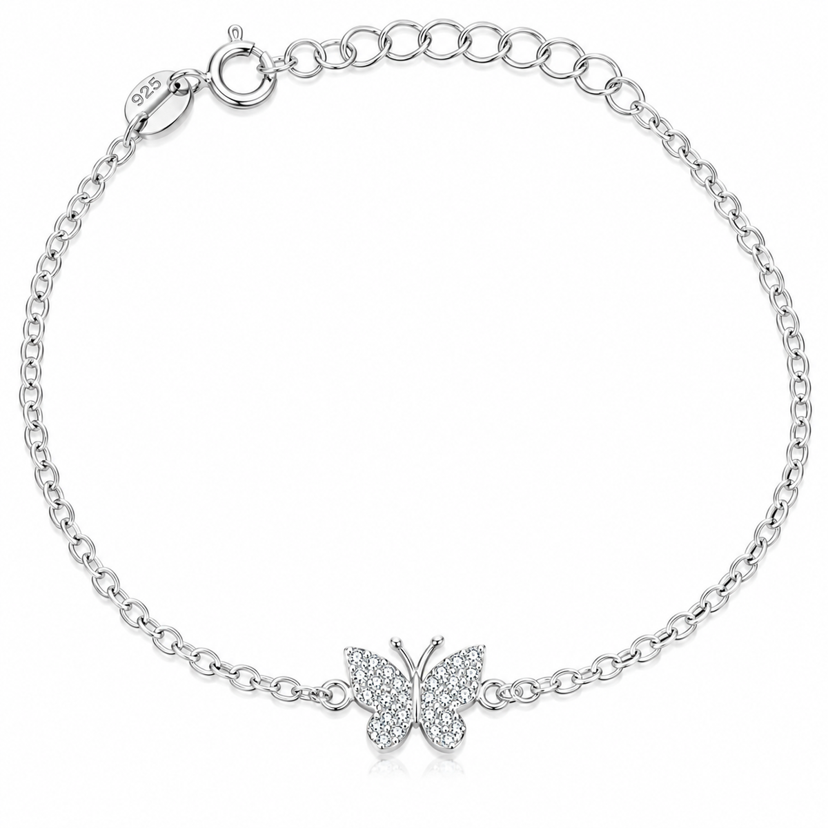 Brățară pentru Fetițe din Argint 925 „Fluturașul Amalia” – 13,5 + 3 cm BD453