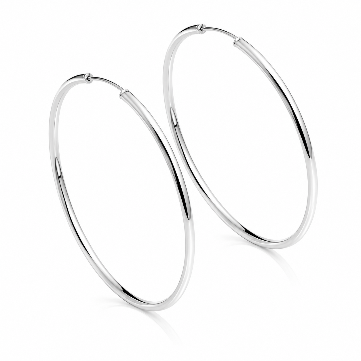 Cercei Creole „Armonia Cercului” din Argint 925 – Diametru 3.3 cm, Design Clasic Minimalist, Ușori și Eleganți. CD614