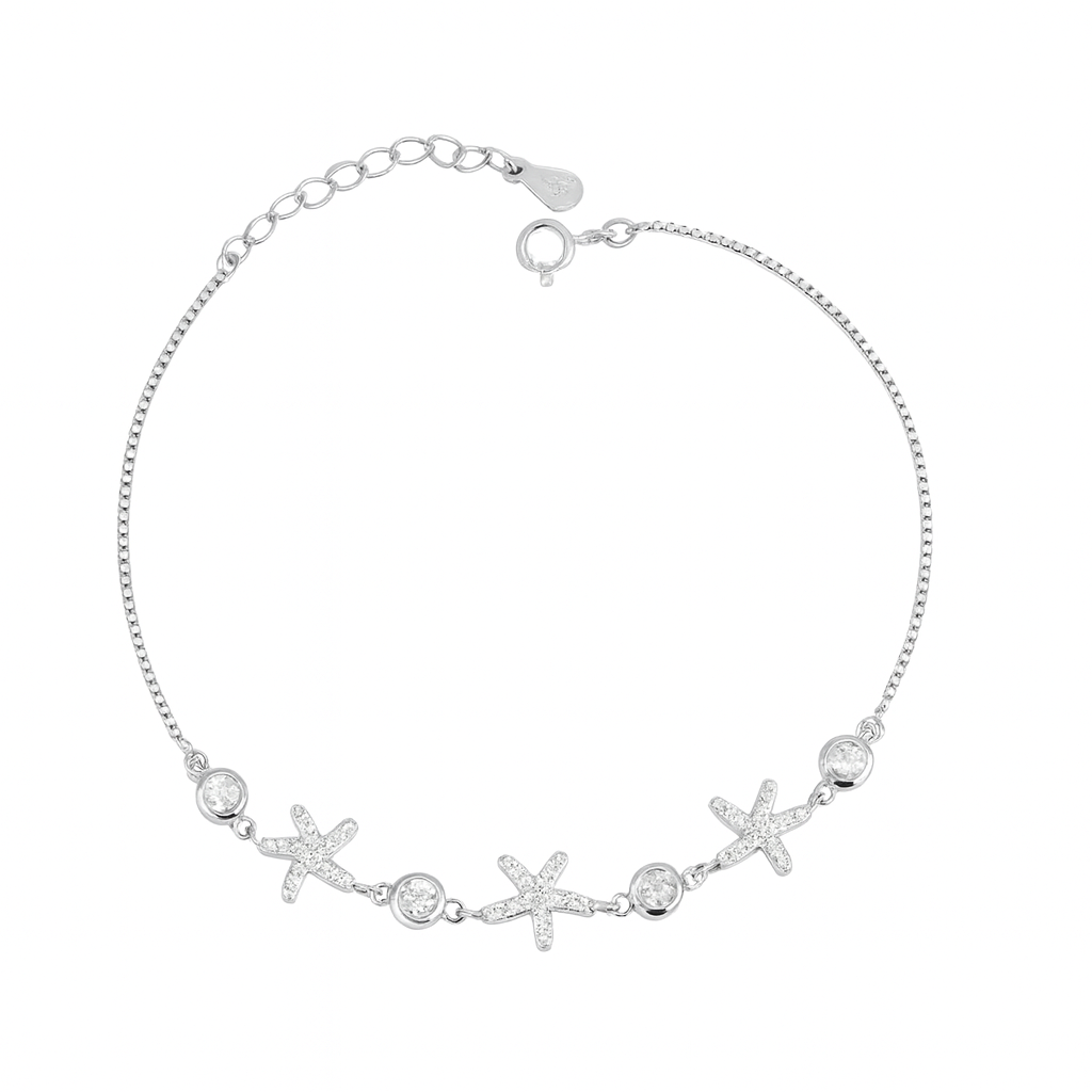 Brățară Stea de Mare din Argint 925 cu Zirconii, Elegantă și Delicată. BD268