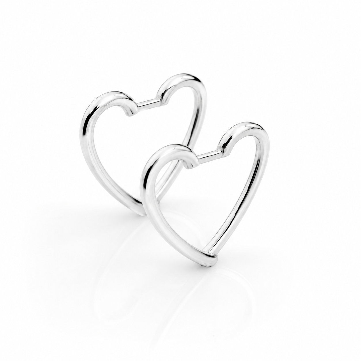 Cercei Inimă din Argint 925 – Eleganță Minimalistă, Design Modern 2x2 cm, 3.35g, Cadou Ideal Femei. CD592