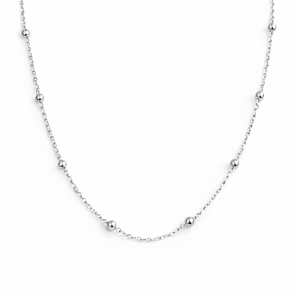 Lanț Argint 925 „Celestia Glow” cu Biluțe 2.5 mm – Colier Fin 55 cm. LD90-55
