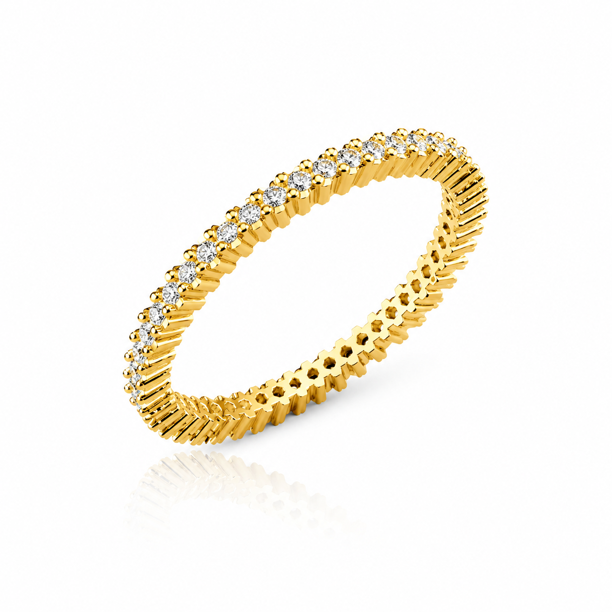 Inele aurite suprapuse stacking rings zirconii