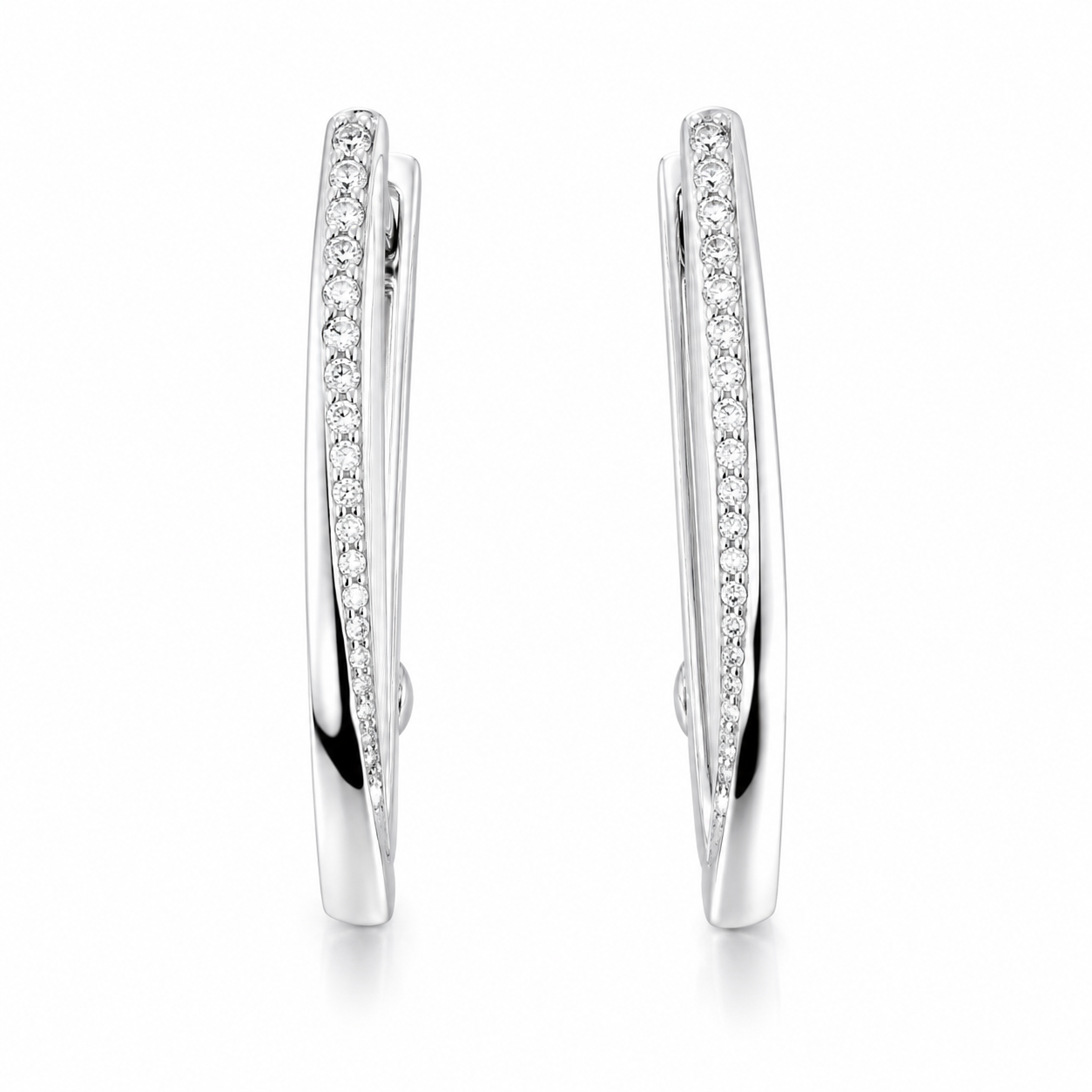 Cercei din Argint 925 „Lumina Doamnei” – Eleganță Fină cu Zirconii Strălucitoare, 2.8 cm. CD610