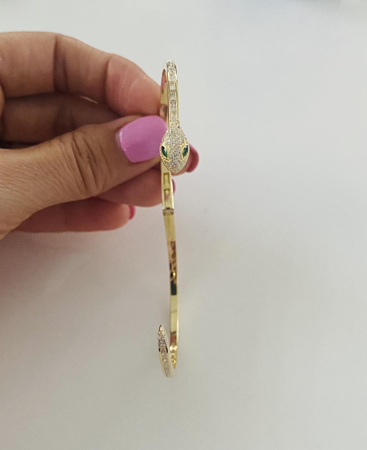 Brățară Fixă "Luxury Spirit Snake" – Argint 925 Placat cu Aur 14K (10.85g)