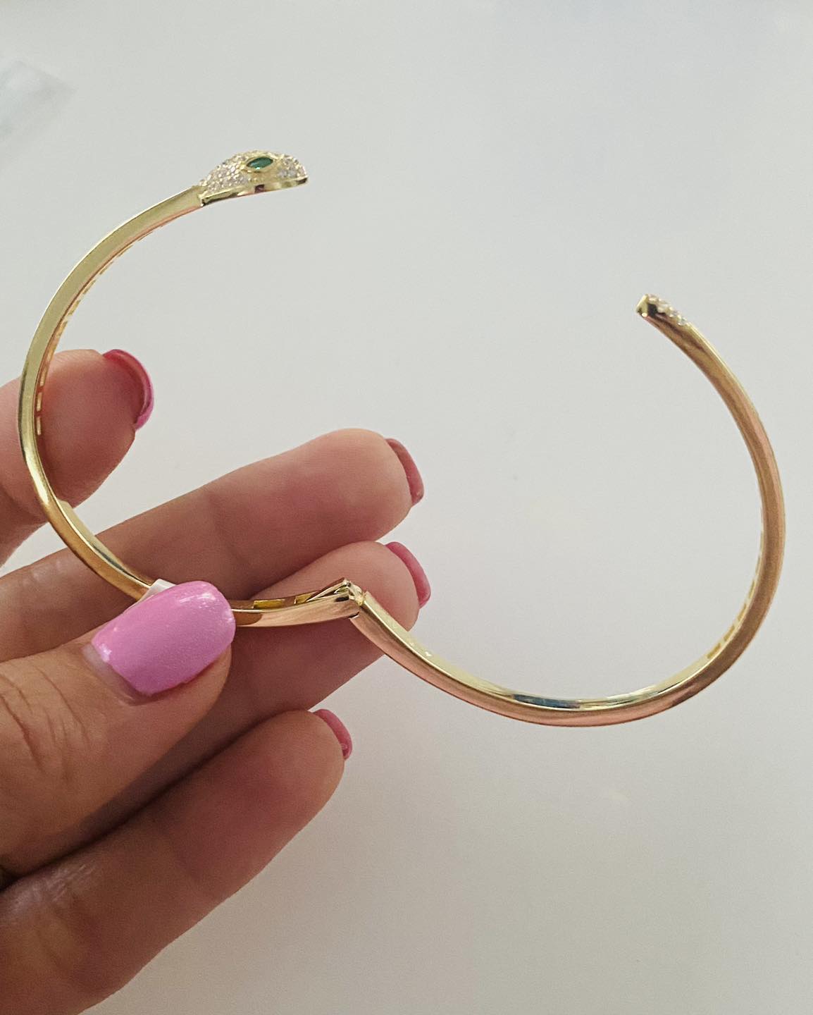 Brățară Fixă "Luxury Spirit Snake" – Argint 925 Placat cu Aur 14K (10.85g)