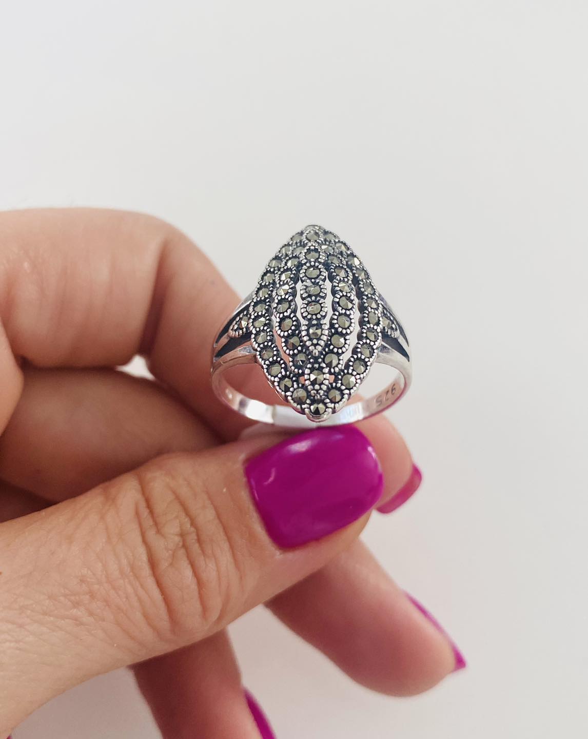 Inel "Eterna Eleganță" din Argint 925 cu Marcasite Naturale – Mărimea 20. ID411