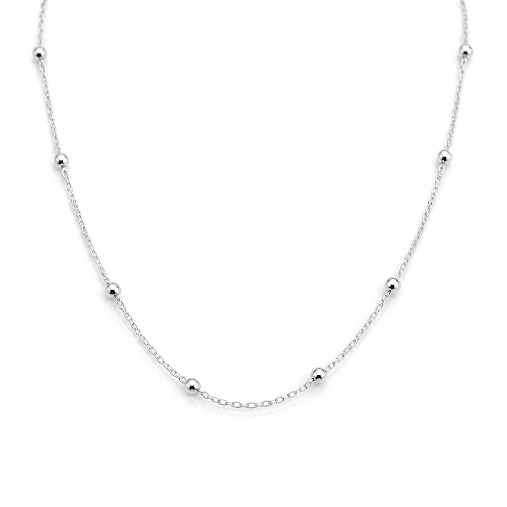 Lanț Argint 925 „Celestia Glow” cu Biluțe 2.5 mm – Colier Fin 55 cm. LD90-55