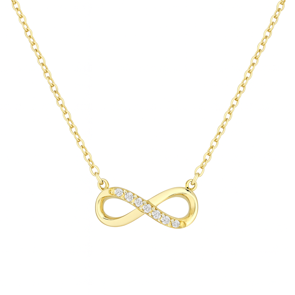 Colier Infinit din Argint 925 Placat cu Aur de 14K, Model Elegant cu Lungime Ajustabilă. C220