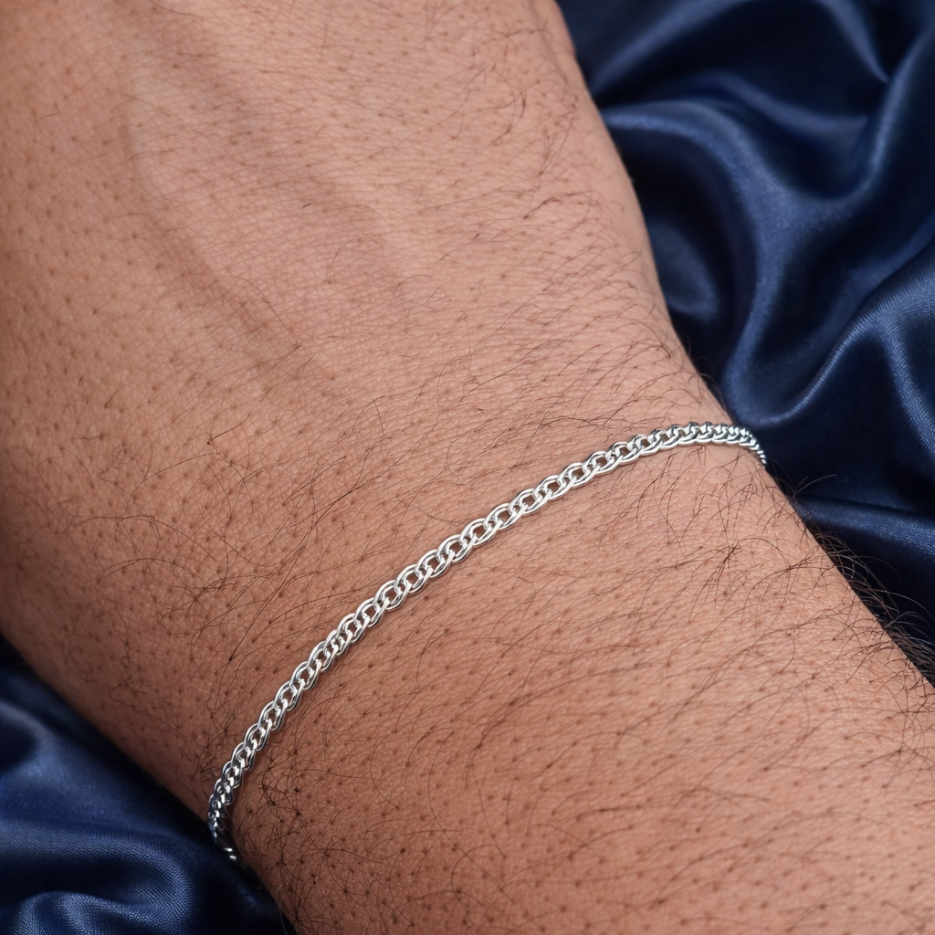 Brățara „Linea Silver” din Argint 925 – Unisex / Băieți, 3 mm, 19.5 cm. BB55