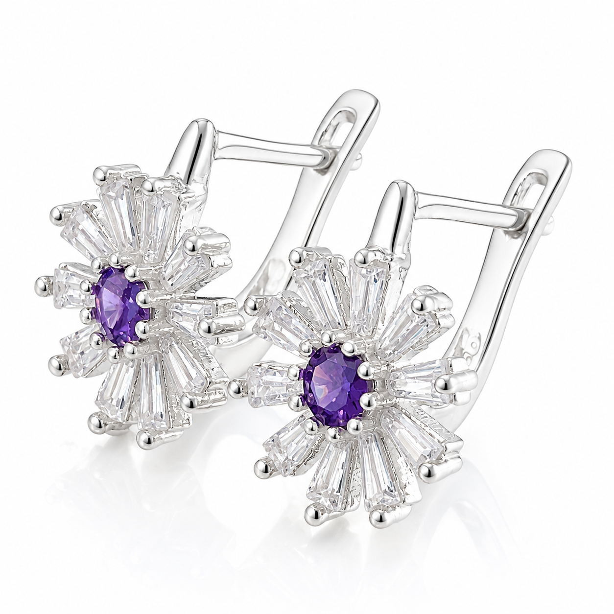 Cercei din Argint 925 „Floarea Domniței Amethyst” CD514