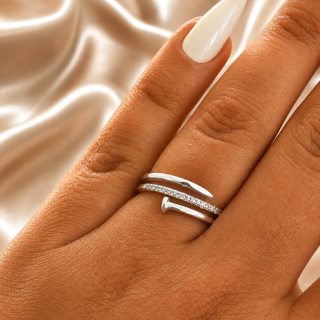 Inel din Argint 925 „Armonia Eternă” cu Zirconii – Design Suprapus Elegant, 2,20 g ID575