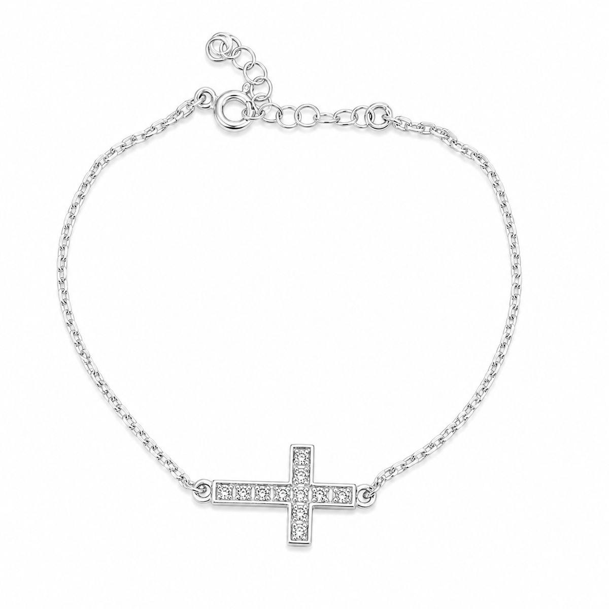 Brățară din Argint 925 „Crucea Speranței” cu Zirconii – 16 + 3 cm BD465