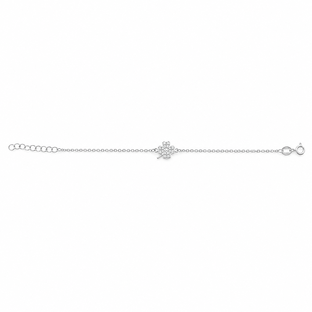 Brățară din Argint 925 „Trifoiul Norocos” cu Zirconii – 13 + 2,5 cm BD451