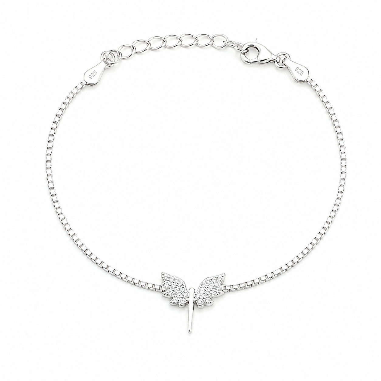Brățară din Argint 925 „Libelula Viselor” cu Zirconii – 13 + 3 cm, 3 g BD468