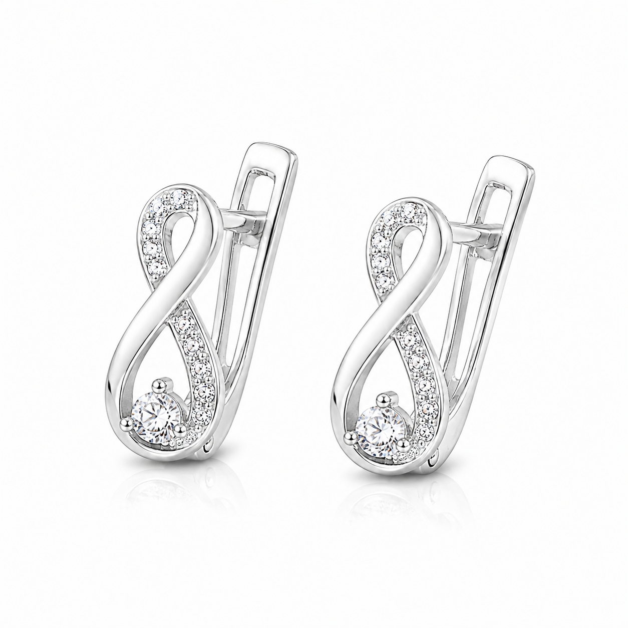 Cercei din Argint 925 „Infinit Elena” cu Zirconii – Simbolul Iubirii Eterne CD643