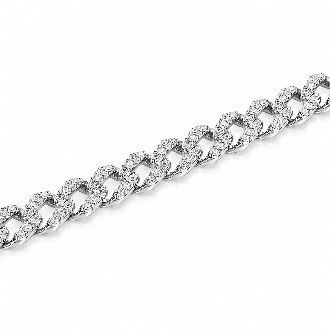 Brățară din Argint 925 „Elena” cu Zirconii Strălucitoare – Model Tip Lanț Cuban BD