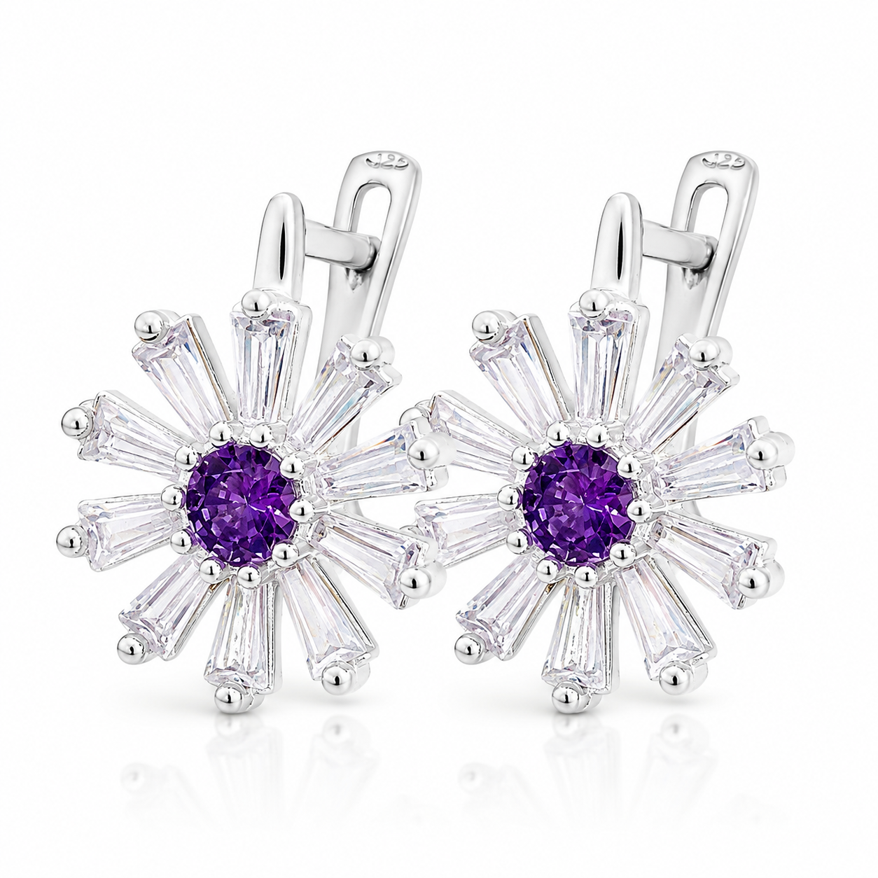 Cercei din Argint 925 „Floarea Domniței Amethyst” CD514