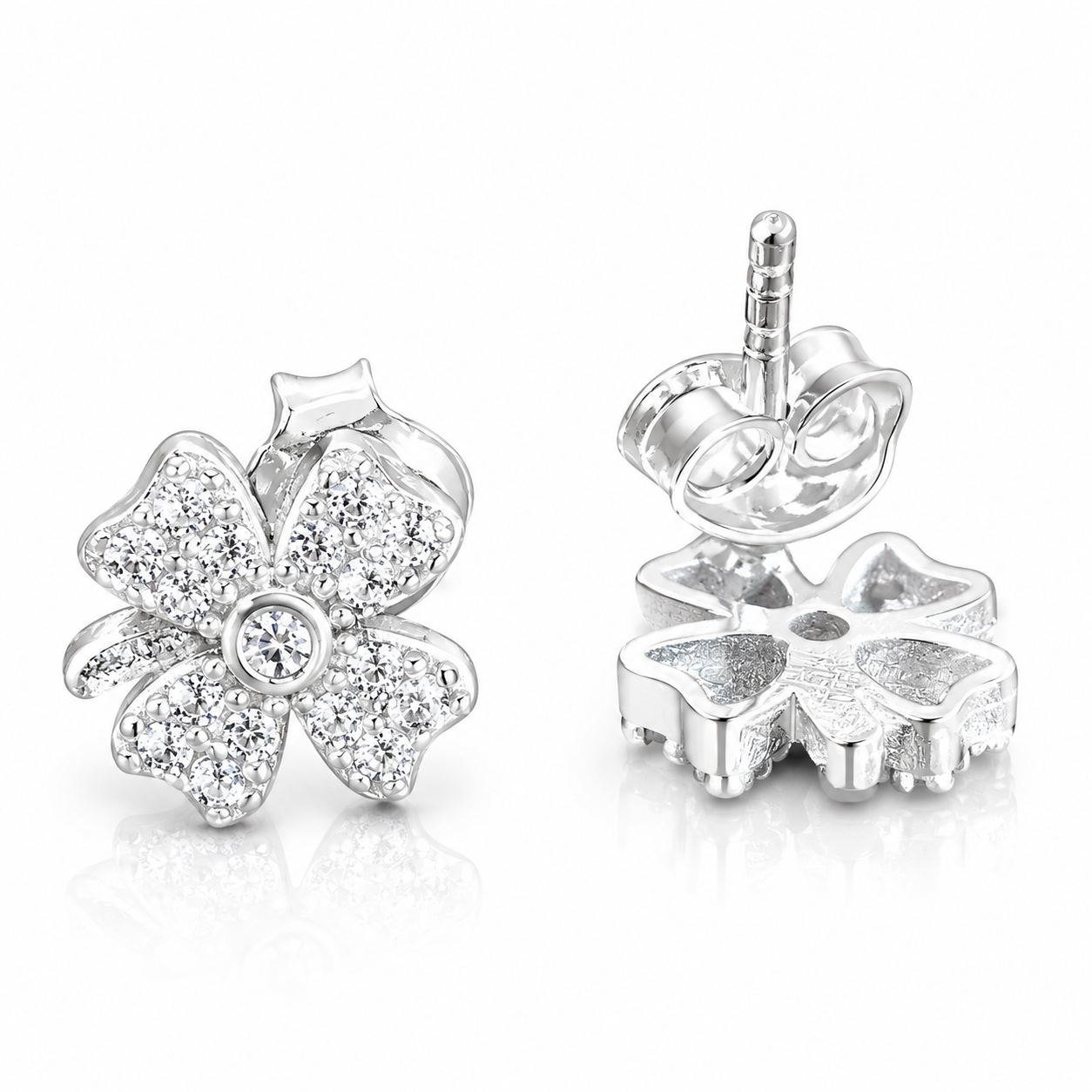 Cercei din Argint 925 „Floarea Zorilor” – Eleganță Delicată cu Zirconii Strălucitoare. CD 616