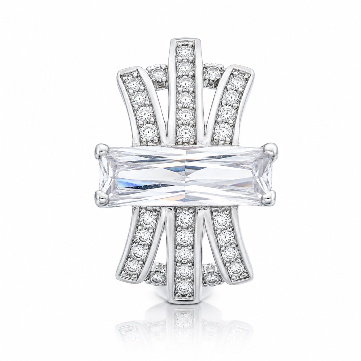 Inel din Argint 925 „Raze de Lumină” – Zirconii Strălucitoare, aprox. 2,30 g ID558
