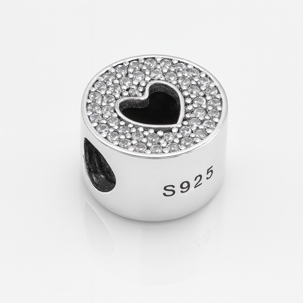 Accesoriu compatibil Pandora din argint 925 cu cristale și gravură aniversară