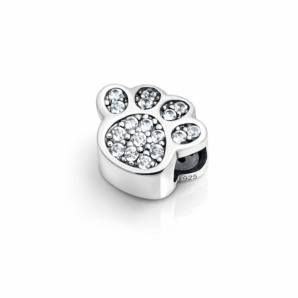 Charm lăbuță argint 925 cu pietre zirconii, accesoriu elegant pentru brățări tip Pandora