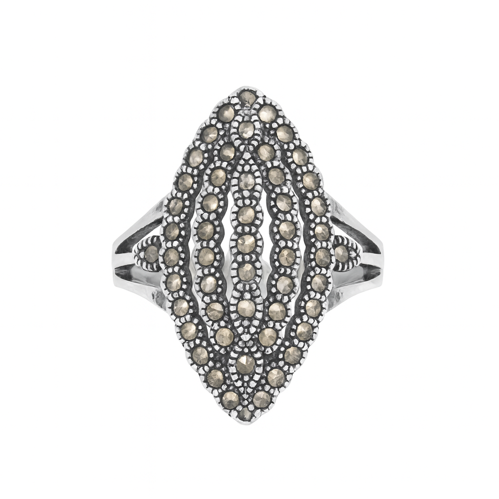Inel argint 925 cu marcasite model vintage marimea 22