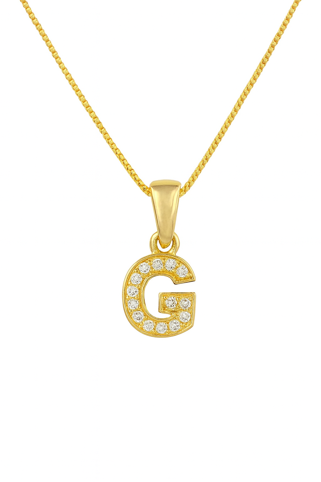 Colier argint placat cu aur 14k litera G