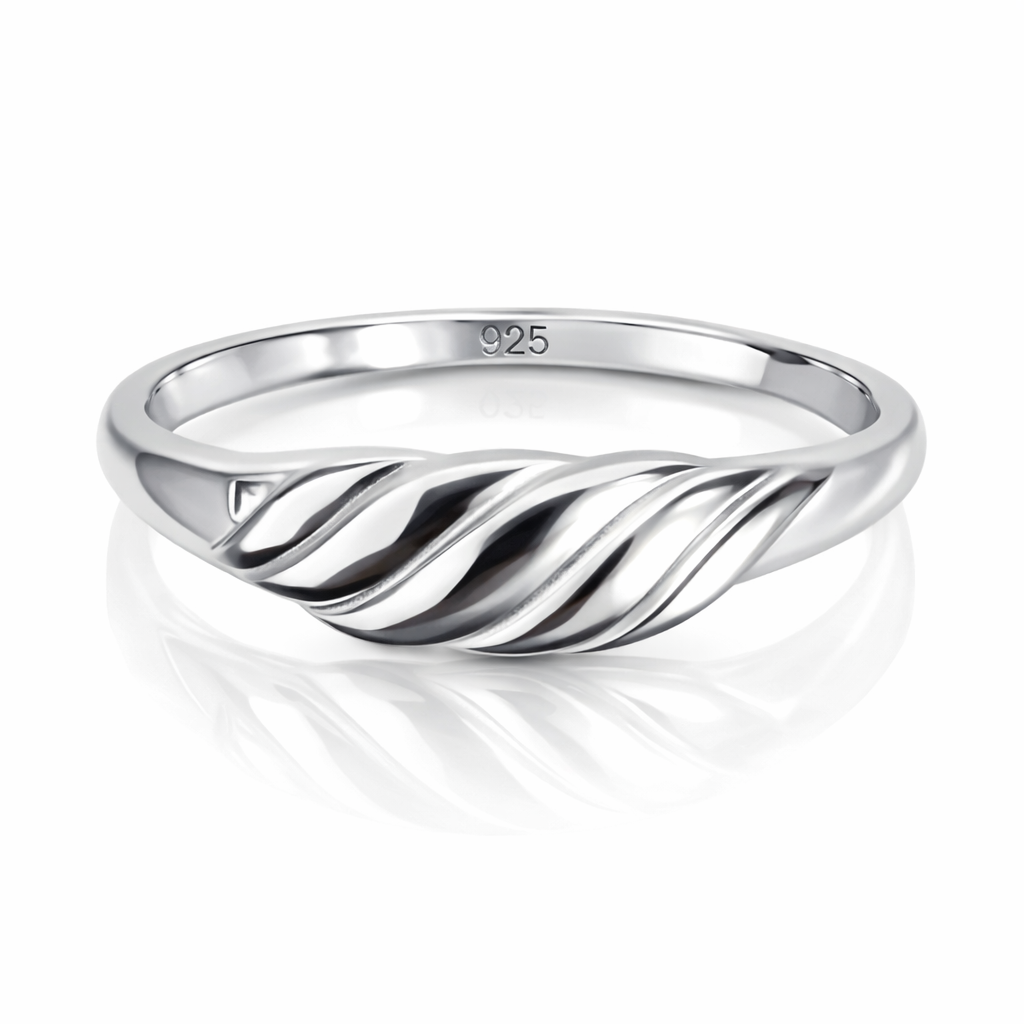 Inel argint 925 pentru damă sau unisex, design modern răsucit, greutate 1.72 g